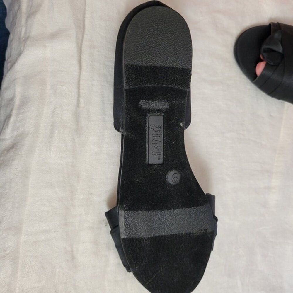 NEW Drash Brash 8 Women's Shoes black w/bow/ruffle Sandals slip on NWT - Picture 8 of 11